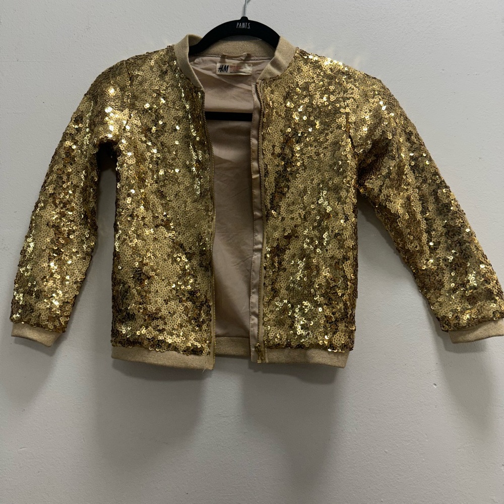 H&M Gold Sequins Girl Jacket